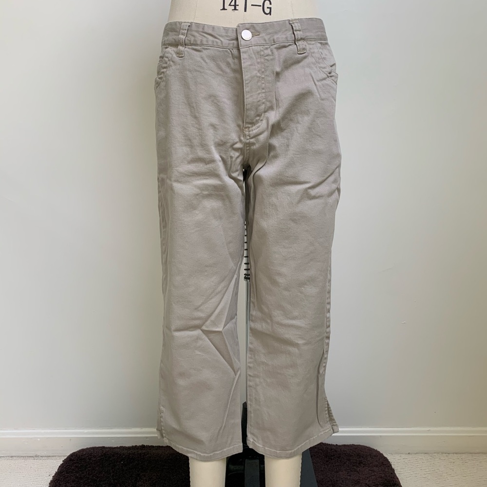 Cherokee Khaki Stretch 5 Pocket Crop Capri Pants